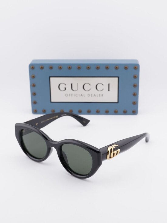 Gucci GG1976SK 001 Cat Eye Sunglasses - Black / Grey main image 8